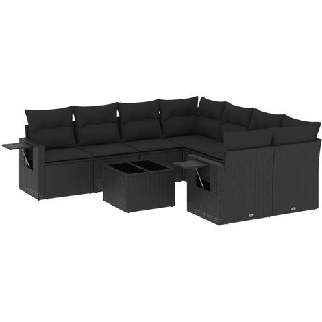 Maison Exclusive - Set de sofás de jardín 8 piezas y cojines ratá (1/3)
