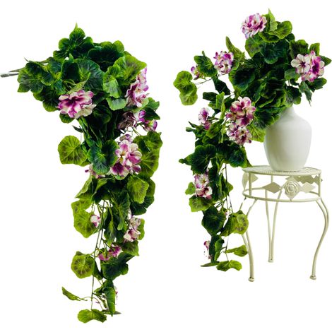 Ghirlanda di fiori - geranio viola e bianco 80 cm (1/5)