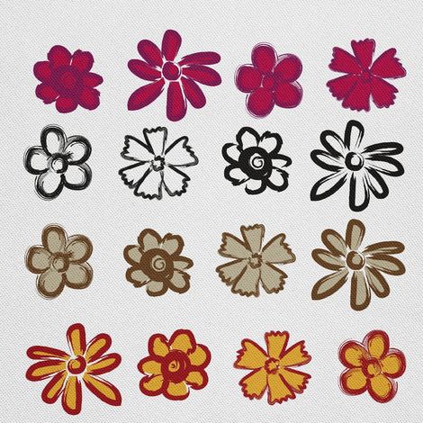 Tela Oxford decorativa para exteriores - Motivo de flores pintadas 9 I DX702 (1/5)