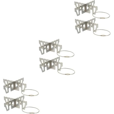 Support pour réchaud à alcool (6 pièces), support en croix, support de réchaud portable, crochet en acier inoxydable, réchaud de pique-nique (1/5)