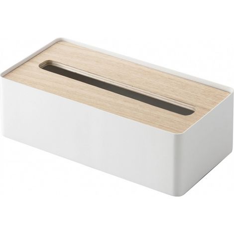 Yamazaki Elegante Aufbewahrungsbox Weiß Naturholz