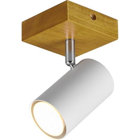 Spot plafond moderne blanc et bois VANTOS Trio 1xGU10 15W orientable (1/4)