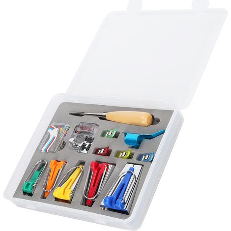 Bias Tape Maker Set Fabric Binder Folder Sewing Awl Kit DIY Accessories for Quilt Binding (1/5)