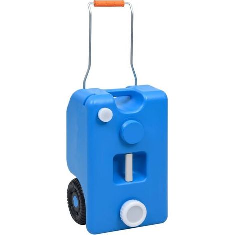 Réservoir d'eau de camping bleu à roulettes de 25 litres
