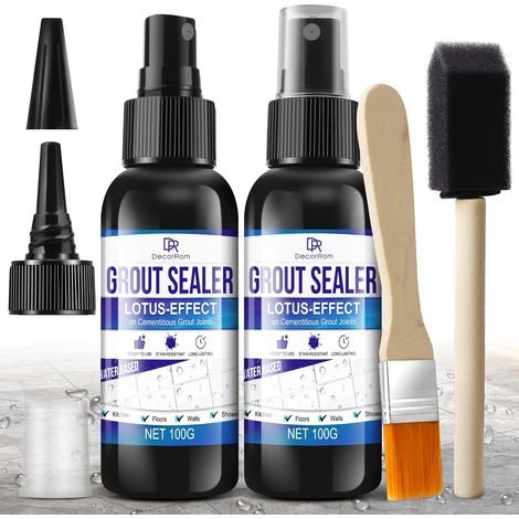 Scellé de Joints - 200ml Scellé Watertight pour Carrelage Douche, Sol, Cuisine - Application 2 en 1 Pulvérisation - Transparent, Séchage Rapide, Résistant aux Taches pour Salle de Bain, Marbre (1/5)