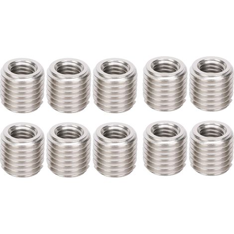 Lot de 10 inserts filetés, adaptateur fileté en acier inoxydable 303 douille filetée Outil de réparation de filetage intérieur métrique kit de réduction de filetage (M101.5-M162-L15MM) (1/5)