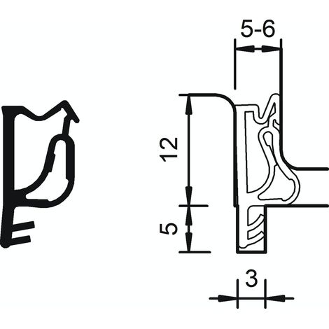Flügelfalz- und Überschlagdichtung S 7503b, Kunststoff graphitgrau (1/3)