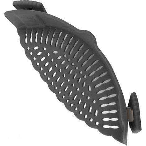 Passoire à pince Snap N Strain en silicone pour casseroles, viande, légumes, fruits, accessoire de cuisine noir (1/5)