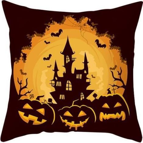 Housse d'oreiller - - Halloween Citrouille - 45x45 cm - Synthétique - Décor intérieur (1/2)