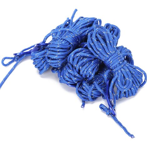 Corde Paracord Réfléchissante 6 pièces - 4m 3mm pour Camping, Randonnée et Extérieur