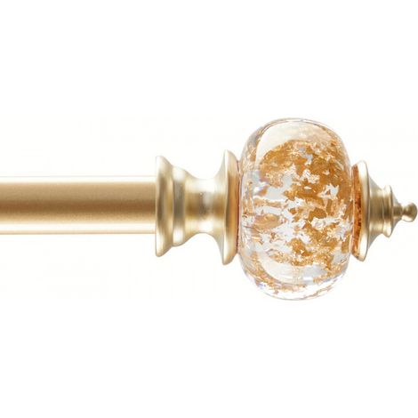 Barre De Rideau Télescopique - 22,2 mm - 168 à 305 cm - Embouts Dorés Translucides - Pour Fenêtres Intérieures - 1 Pièce (1/5)