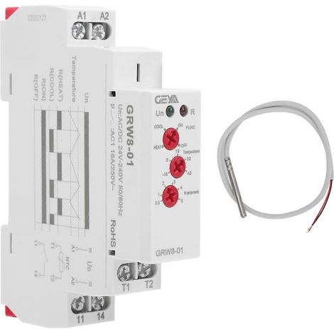Temperaturregelungsrelais-LED zeigt hohe/niedrige Temperaturen an Überwachung mit Sonde GRW8-01