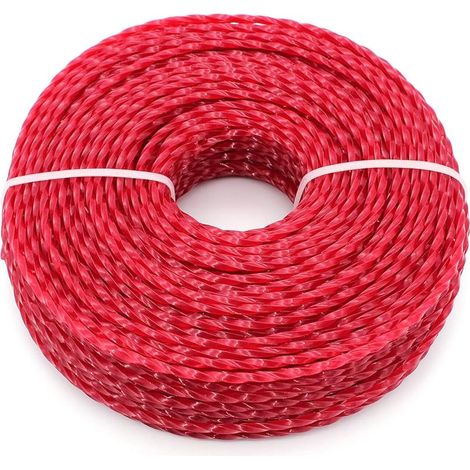Fil de débroussailleuse, fil de nylon tondeuse de 3,0 mm, ligne de rechange pour pelouses, jardins, trottoirs, passerelles, parcs et paysages (Twist, 3mmx73m)