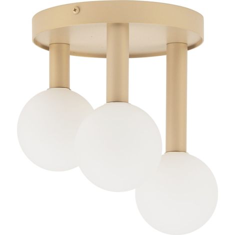 Plafonnier doré moderne 3 globes blancs Perla G9 Sigma (1/3)