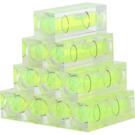 10 Pièces Niveau à Bulle Mini Carré Vert en Acrylique Abs Mesures de Nivellement, Format Léger, pour Outils de Mesure en Menuiserie et Autres Objets (1/5)