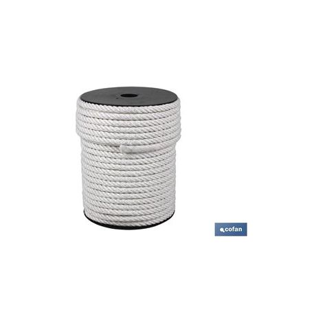 COFAN cuerda nylon mate (4/cabos) 16mm 25 m , Cuerdas de nylon mate, con torcida a 3 o 4 cabos sin alma. No se deterioran con el agua (no flota). Adecuadas para náutica, amarres de