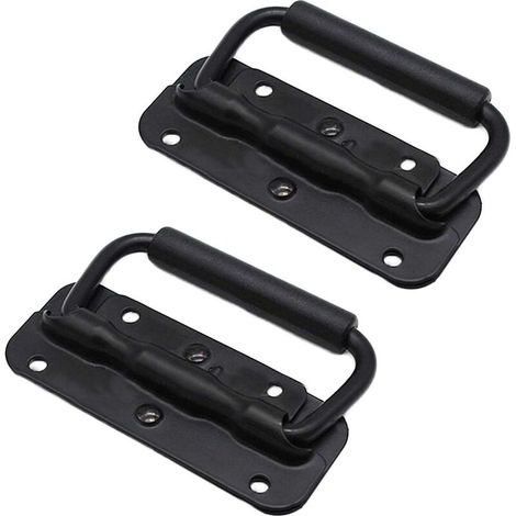 2 poignées de boîte à outils en acier inoxydable, poignée à ressort pliable, poignée de tirage 100 mm