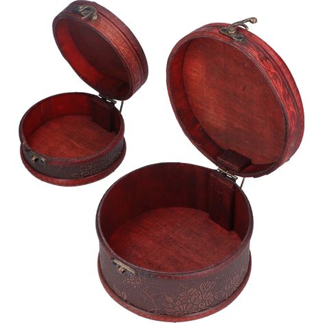 Vintage zylindrische Schmuckschatulle, 2-teilig, mit Verschluss für Halsketten und Armbänder (1/5)