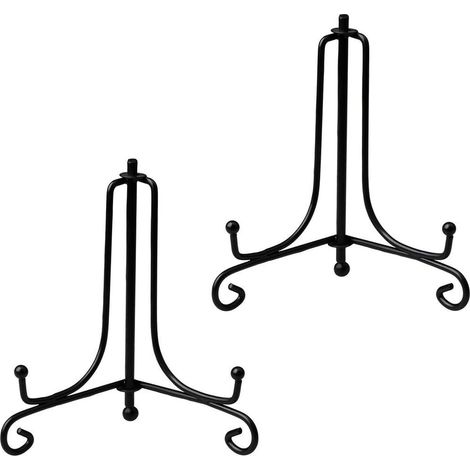 Chevalets Porte,2 PCS 6 Pouces Présentoir de Fer Assiettes Décoratives en Métal Chevalet Support Presentoir Porte Assiette pour Image Livres de Cuisine Assiettes Décoratives (1/5)