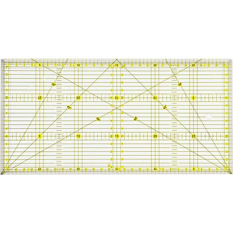 15 x 30 cm ègle de patchwok avec indications d'angles, ègle coutue pécise pou le quilting, la coutue et le patchwok (1/4)