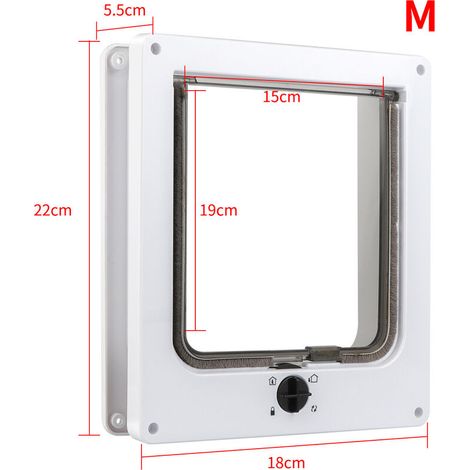 Gatera LaBlanc, impermeable, con cierre giratorio de 4 posiciones para gatos y perros pequeños, fácil de instalar y usar, versión mejorada.