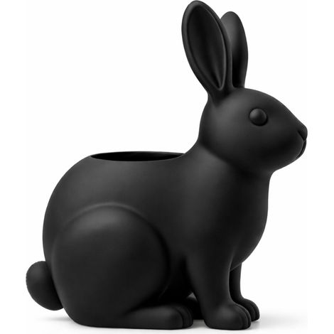 Pot de fleurs décoratif moderne en forme de lapin noir (1/3)