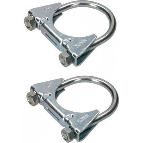 Lot de 2 colliers de serrage 50 mm – Acier galvanisé résistant aux acides – Pour montage tuyaux et mâts – Fixation robuste-NANOTEH (1/5)