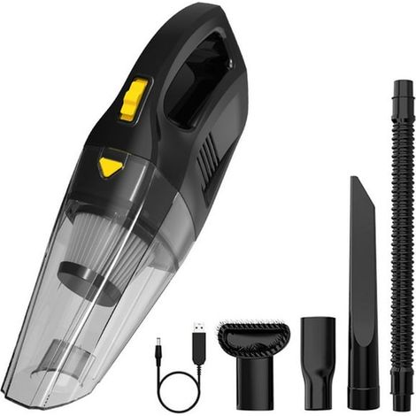 Aspirateur à main sans fil 7000Pa, puissant 120W, portable et léger, batterie 2200mAh, succion forte pour maison, voiture et bureau, nettoyage rapide (1/4)