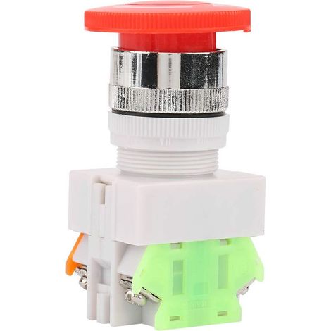 5A 220V 22mm L'arret d'urgence Bouton Poussoir NO/NC Rouge Capuchon Champignon (1/5)
