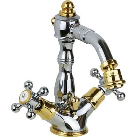 Miscelatore bidet con canna orientabile colore cromo oro Paffoni Belinda FBLV135CO Cromo/Oro - Piletta con salterello 1"1/4 - belinda (1/3)