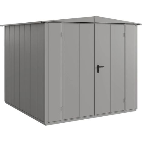 Hörmann Metall-Gerätehaus Berry Modern mit Satteldach Typ 2, 259 x 248 cm, graualuminium, 6,4 m², 2-flüglige Tür (1/5)