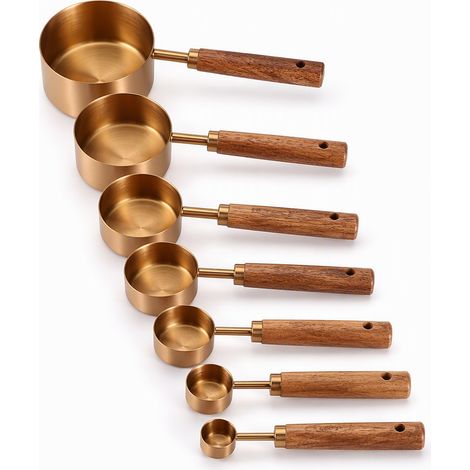 cuillère doseuse de cuisine en set en acier inoxydable, lot de 8