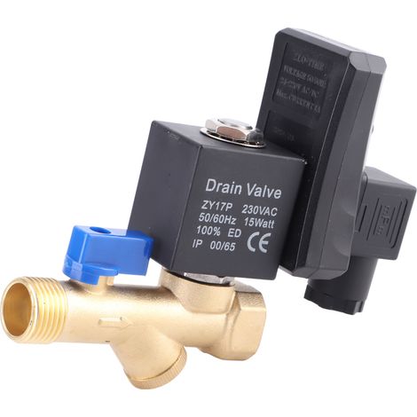 Robinet de purge automatique électronique temporisé G1/2 DN15 pour compresseur d'air et condensats 230V AC (1/5)