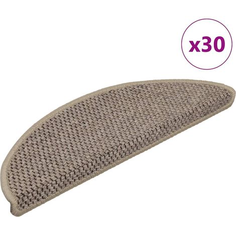 Alfombra autoadhesiva escalera sisal 30 uds beige oscuro vidaXL