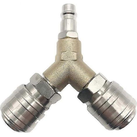 Distributeur d'air comprimé, connecteur d'air comprimé, interrupteur d'air comprimé avec deux connecteurs filetés de 1/4" () (1/5)