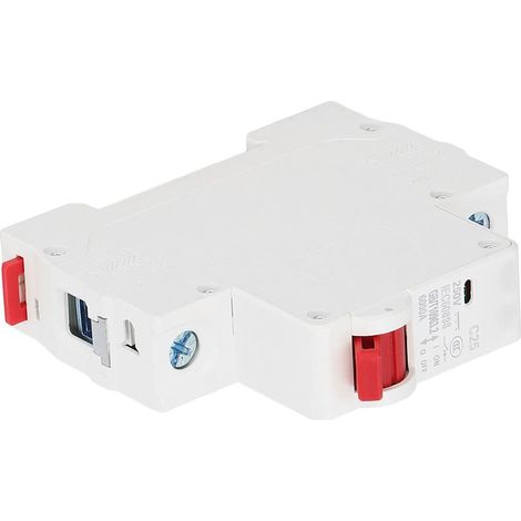 DC 1P PA66 Miniatur-Leistungsschalter 25A DC 250V 6000A Kurzschluss- und Überlastschutz DIN-Schienenmontage für Solar-PV-Anlagen, Elektromotorräder und Elektrofahrzeuge (1/5)