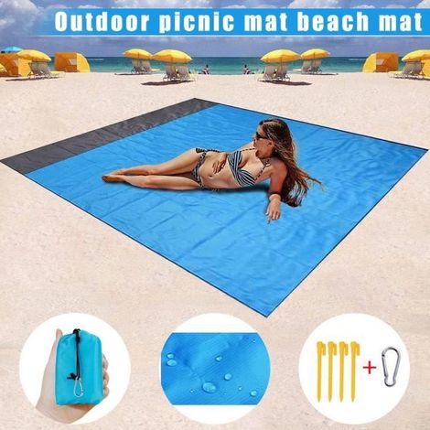 Tapis de pique-nique - Anti-Sable - Nylon - 208x201cm - Léger - Durable (1/4)