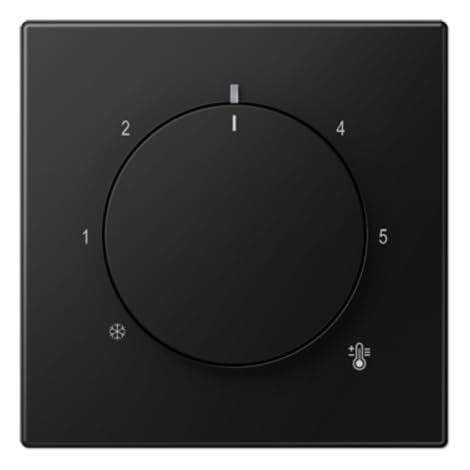 Jung Couvercle pour thermostat, symbole de température, thermoplastique laqué, série LS, graphitschwarz matt LS 1749 BF SWM