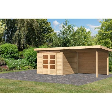 Farge 6 im Set mit Anbaudach u.RW,naturbel. 2,74x2,74x2,34m