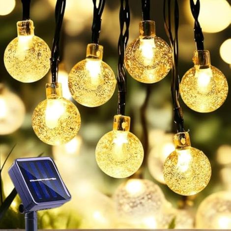 Guirlande Lumineuse Solaire Exterieur, 22M 200 LED Guirlande Solaire Jardin Étanche IP65 8 Modes avec Fil Cuivre pour Jardin, Terrasse, Arbre, Cour, Fête (Blanc Chaud) (1/5)