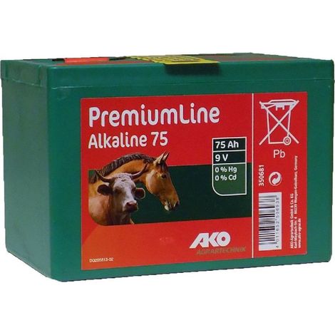 Pila alcalina AKO PREMIUM LINE para pastor eléctrico 75 AH 9V
