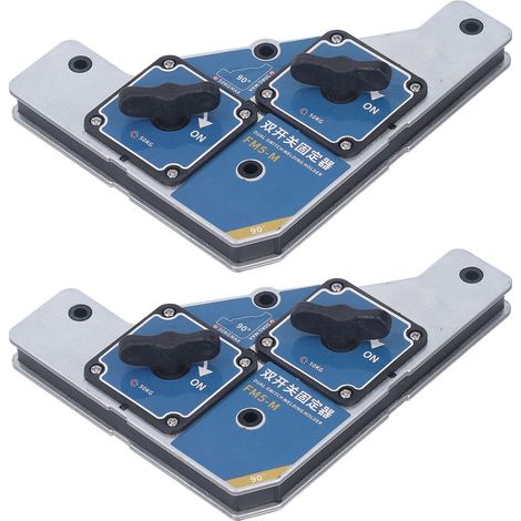 Support de Soudage 2 Pièces, Fixation Magnétique 50KG, Angle 90°, Pinces Double pour Plaques Acier et Fer (1/5)