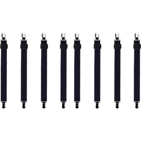 8Pcs【50-180cm】Tendeur Drap Housse Lit Drap Réglable,Tendeurs de Maintien,Convient à Tous Lits et Matelas,noir