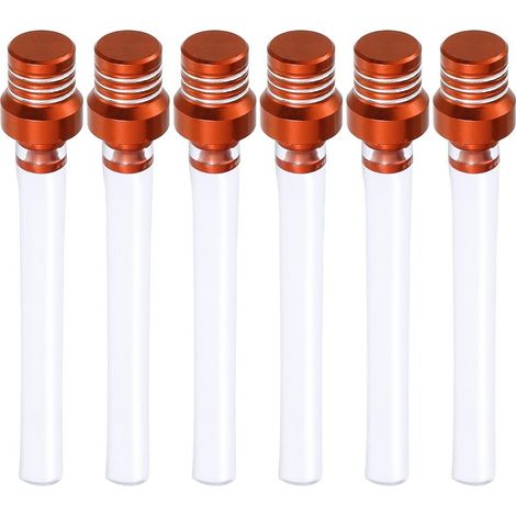 Lot de 6 bouchons universels pour réservoir de carburant - Tuyau d'aération - Tube de valve unidirectionnelle pour VTT, moto tout-terrain, moto - Tube transparent - Orange (1/5)