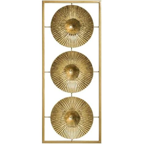 Decoración de pared de metal dorado 25 x 61 cm - Atmosphera créateur d'intérieur (1/3)