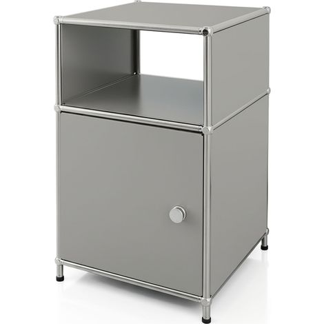 Metallregal Concept Epure MK-040 3-stöckiges Aufbewahrungsregal mit Tür & & Ablageflächen Grau (1/5)