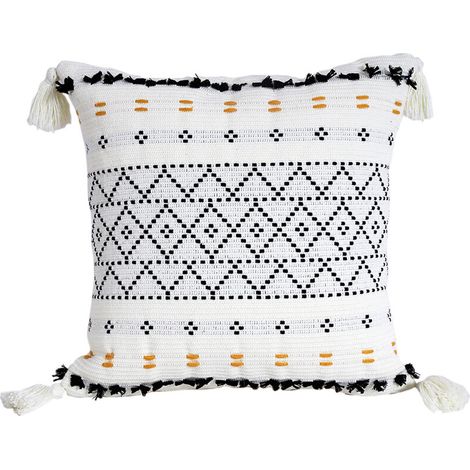 Lot De 2 Housses De Coussin Décoratives Avec Pompons - Style Bohème - Pour Canapé, Chambre, Salon, Voiture - 45 X 45 Cm (1/5)