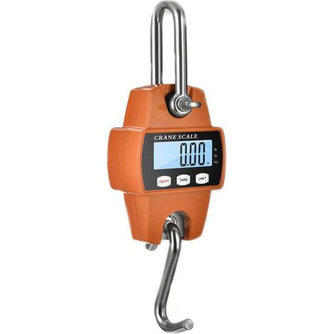 Pèse-bagage électronique Ortviai 300kg Crochet haute précision Balance suspendue numérique pour pêche ferme industrie Orange (1/5)