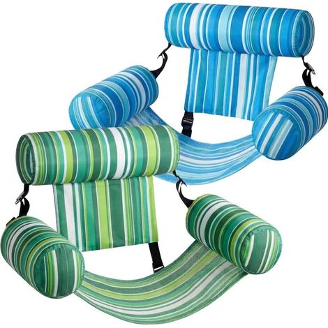 Lot de 2 matelas gonflables pour piscine. Accessoires de piscine gonflables pour adultes, comprenant 2 chaises longues confortables et robustes, parfaits pour les fêtes et l'été. (1/5)