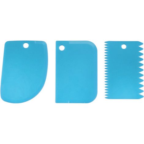 Set di 3 spatole multifunzionali in plastica per torte, realizzate in materiale per uso alimentare e facili da pulire. (1/5)